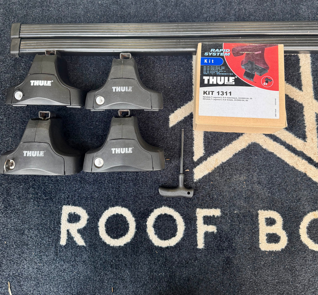 Thule square bar set for RENAULT Laguna Mk 11 5dr Estate 2001 - 2007 & 5dr Hatchback 2002 - 2007 (Normal roof)