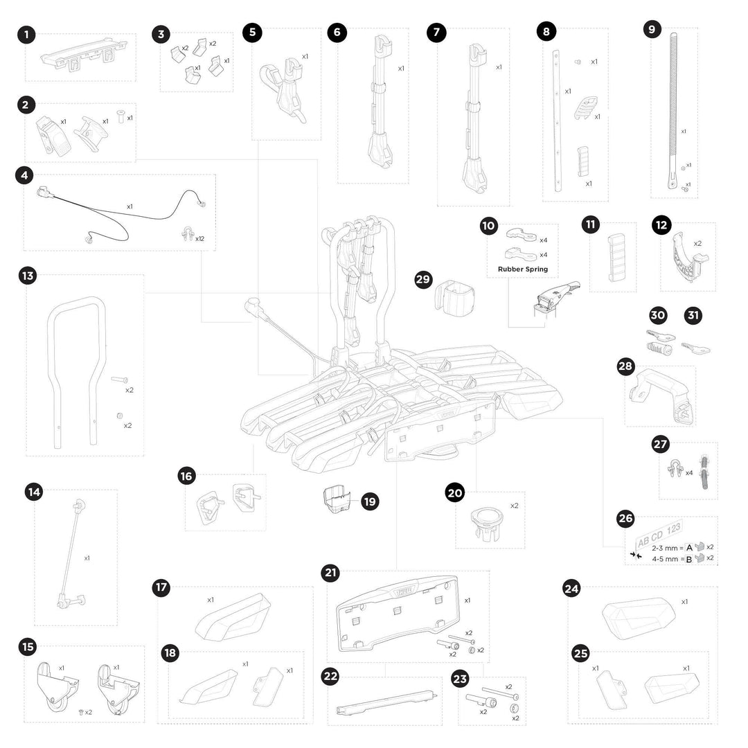 Thule Easyfold 3 Bike Carrier - Spare Parts