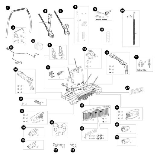 Thule VeloSpace 3 - 2 bike carrier - Spare parts