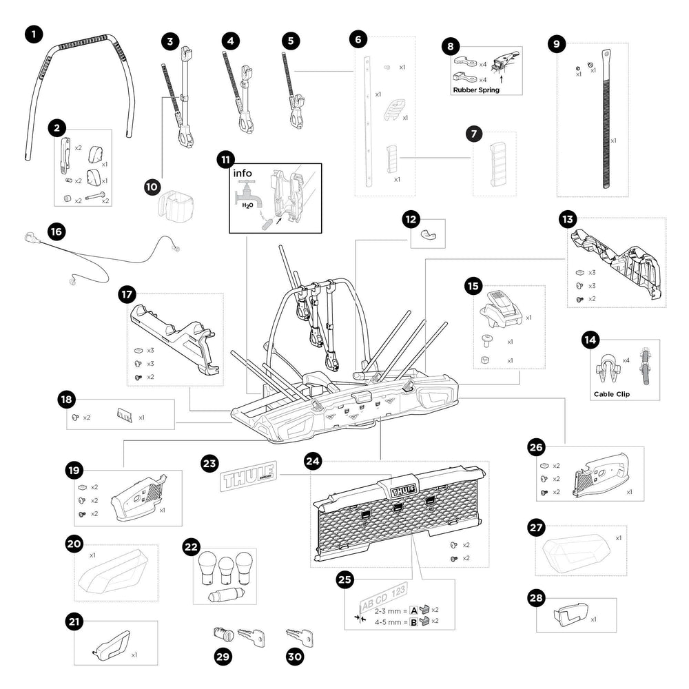 Thule VeloSpace 3 - 3 bike - Spare parts