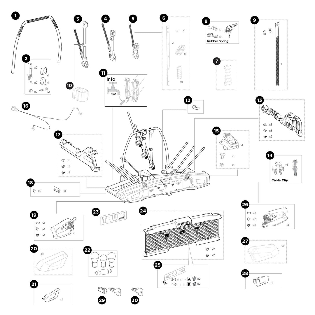 Thule VeloSpace 3 - 3 bike - Spare parts