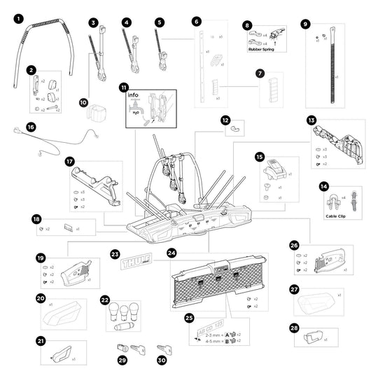 Thule VeloSpace 3 - 3 bike - Spare parts