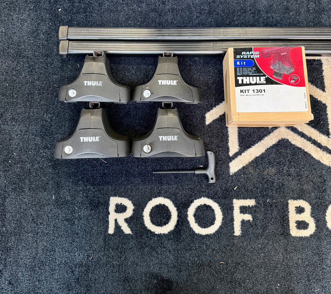 Thule square bar set for VAUXHALL Meriva 2003 - 2009 MPV (Normal Roof)