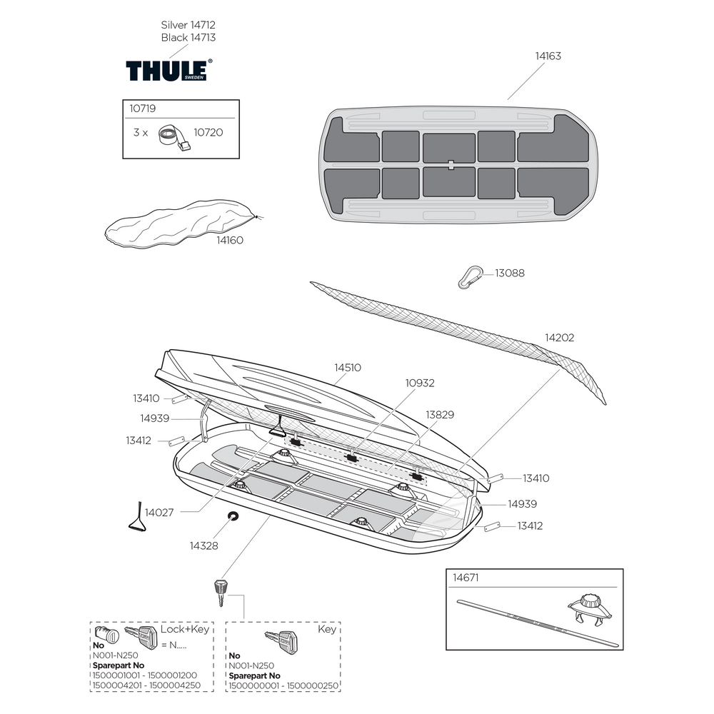 Thule Excellence - Roof Box Spare Parts