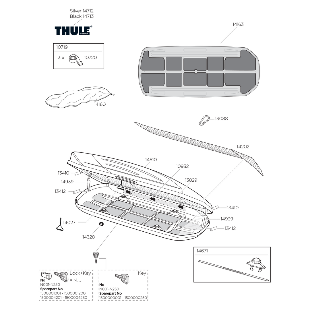 Thule Excellence - Roof Box Spare Parts