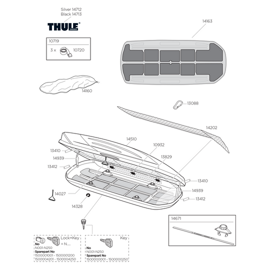 Thule Excellence - Roof Box Spare Parts