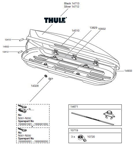 Thule Motion - Roof Box Spare Parts