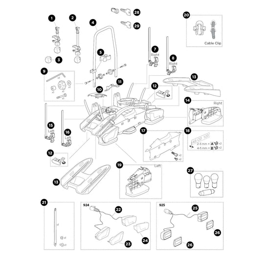 Thule VeloCompact 925 7-pin 2 Bike carrier - Spare parts