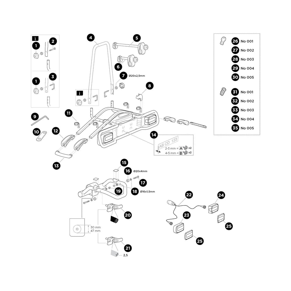 Thule EuroRide 940/941 - Spare parts