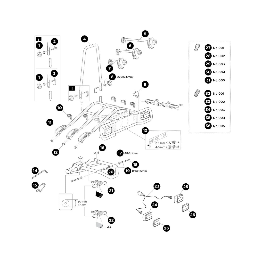 Thule EuroRide 943 - Spare parts