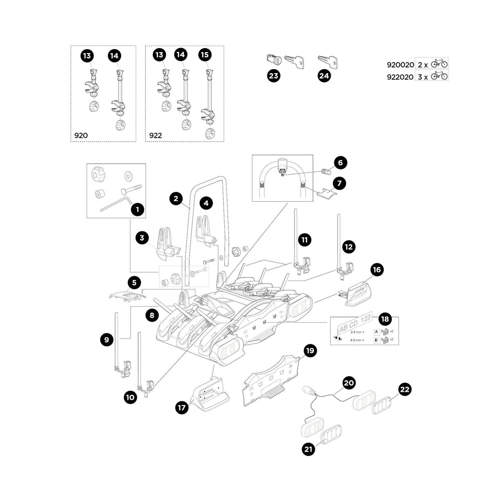 Thule EuroWay G2 922000 - Spare parts