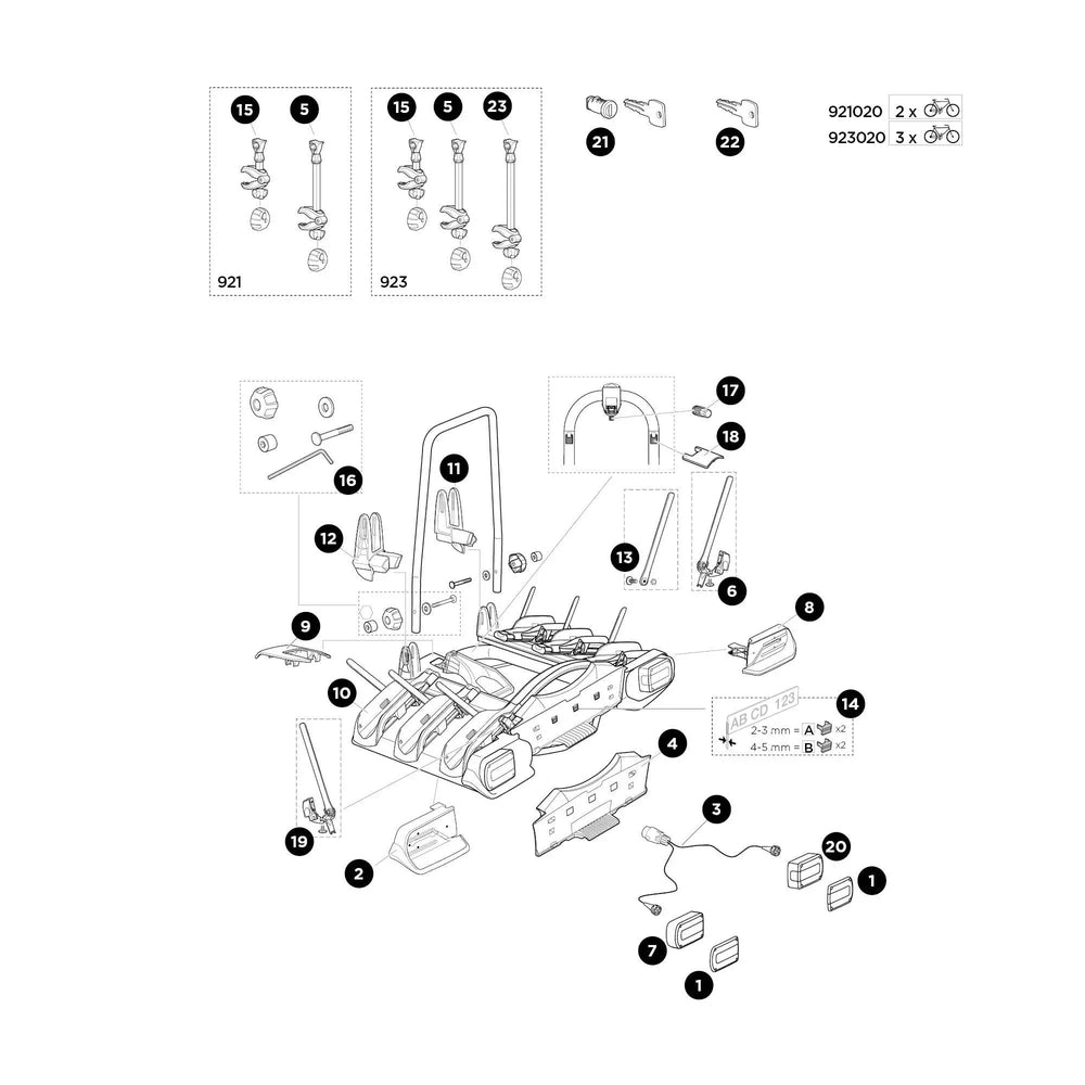 Thule EuroWay G2 921020 - Spare parts