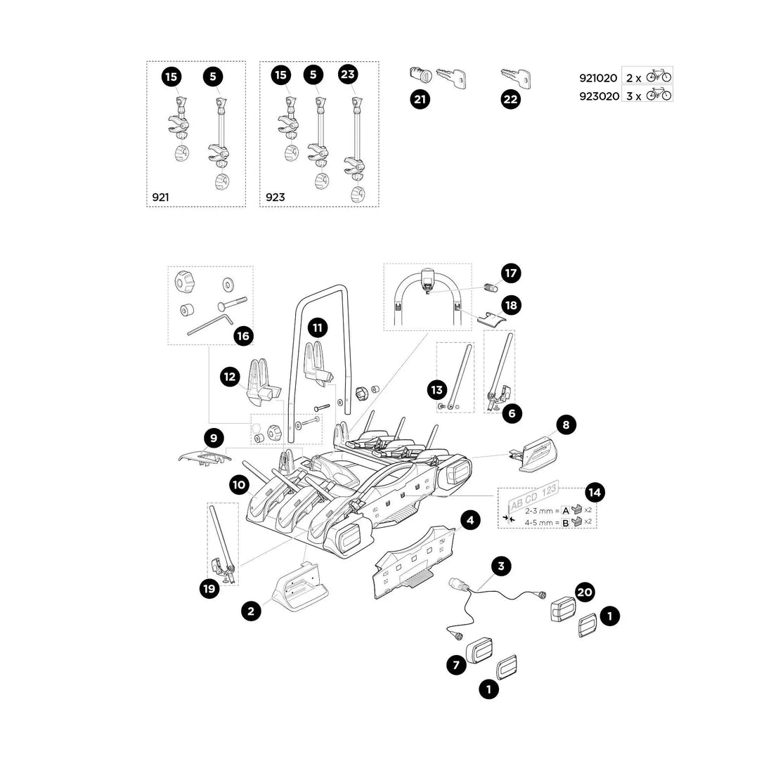 Thule EuroWay G2 923000 - Spare parts