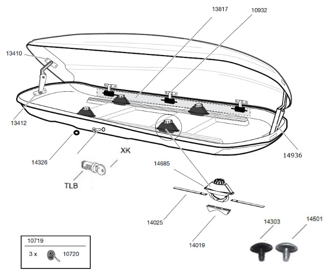 Thule Atlantis Roof Box - Spares