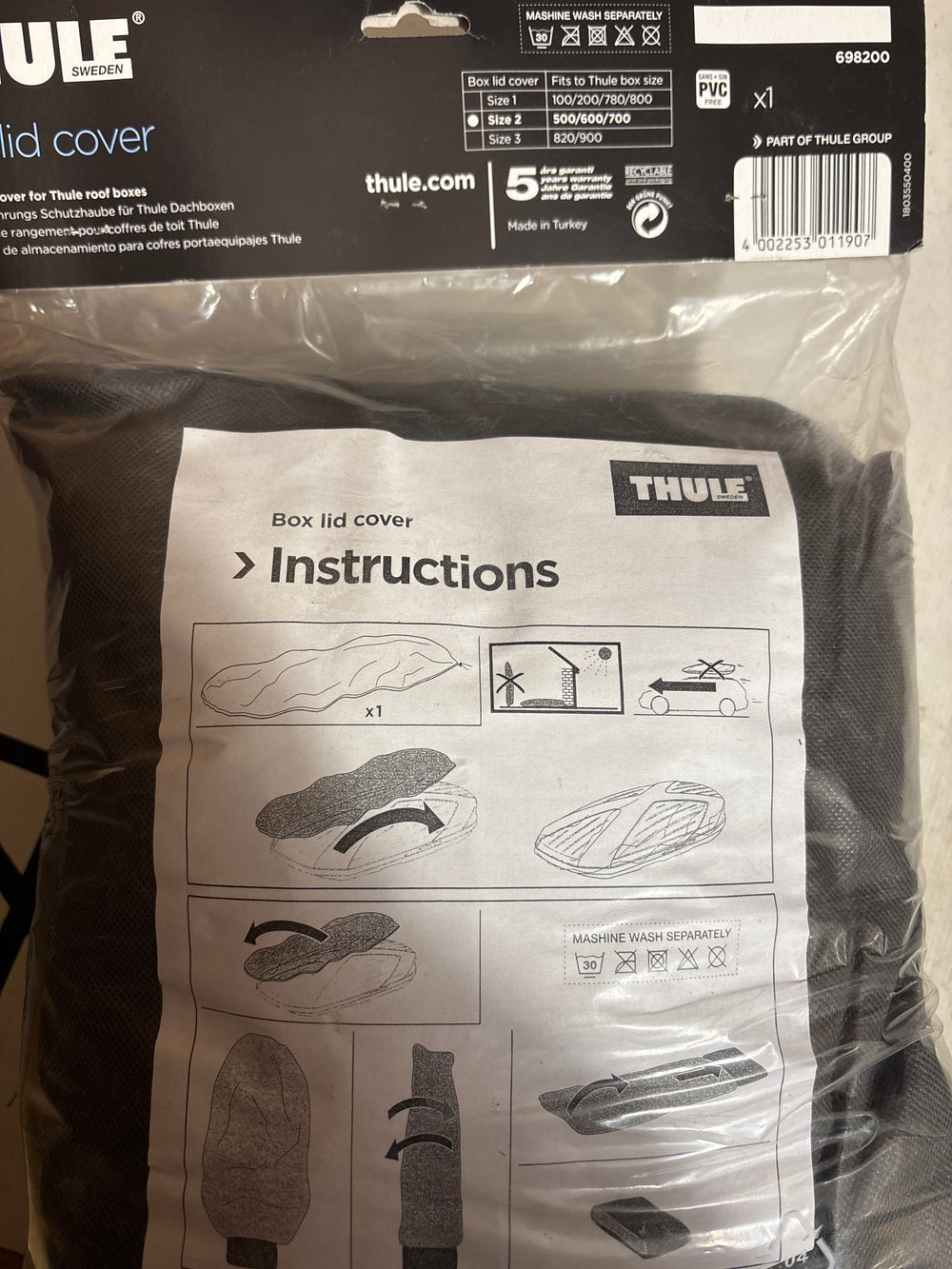 Thule Box Lid Cover 698200 - Size 2 (500/600/700)