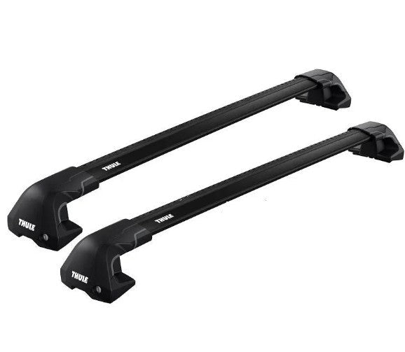 Thule WingBar Edge Black roof bar set shown with correct normal-roof mounting style