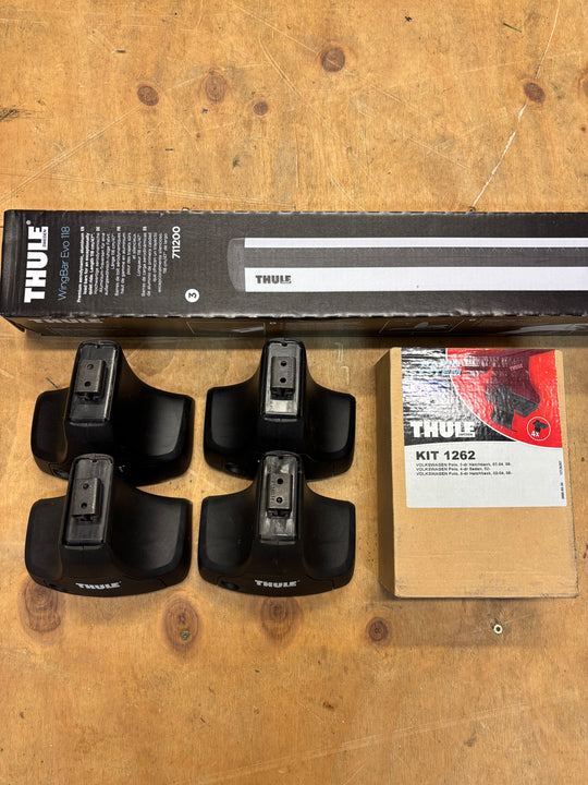 Thule Roof Bar Set for VOLKSWAGEN Polo 4dr Saloon 2002-2009 - Normal Roof (711200-754-1262)