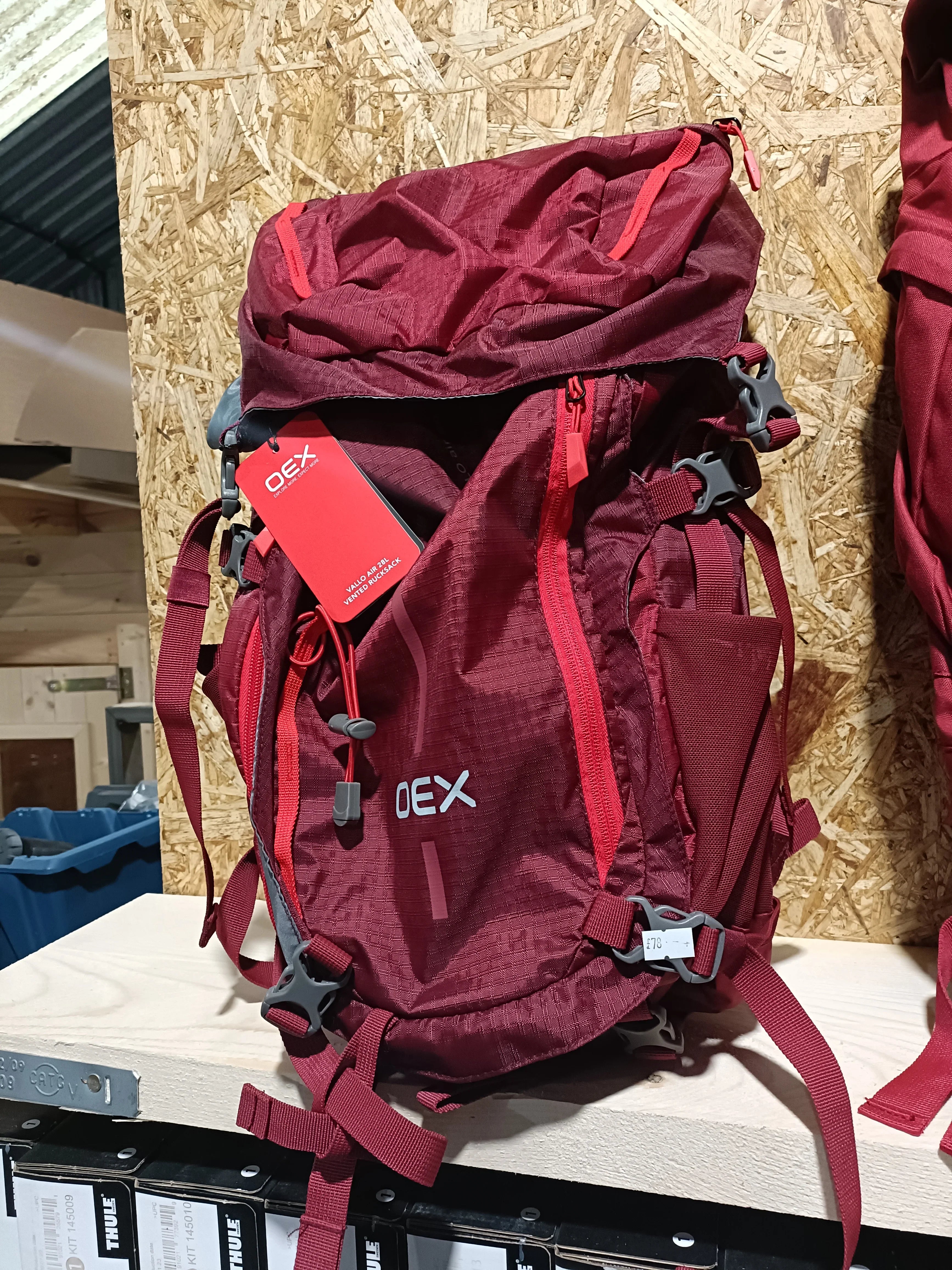OEX Burgundy Rucksack – Roof Boxed