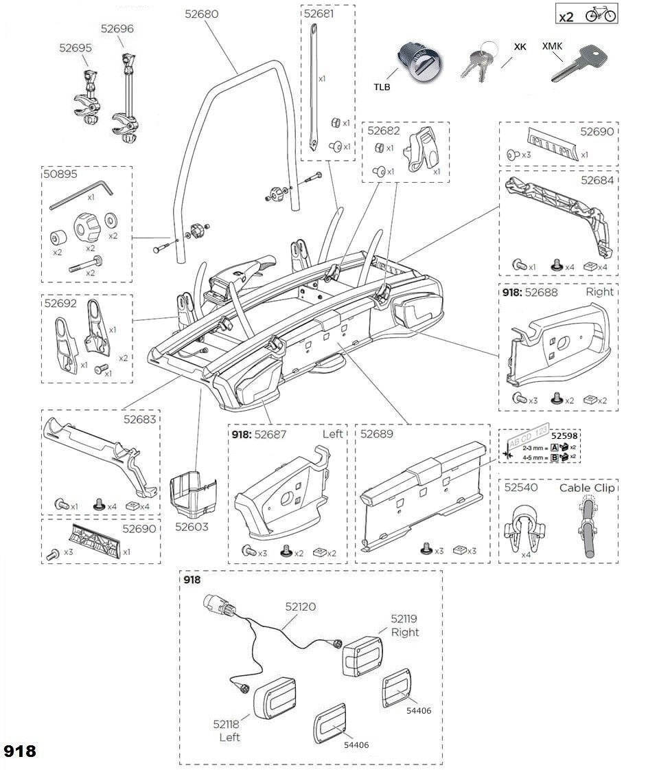 Thule VeloSpace 918 - Spare parts