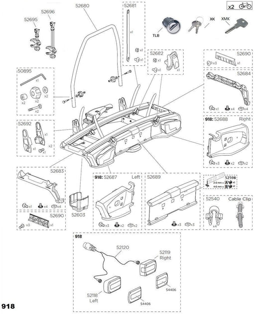 Thule VeloSpace 918 - Spare parts