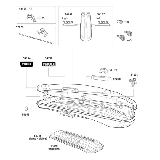 Thule Vector Roof Box - Spares