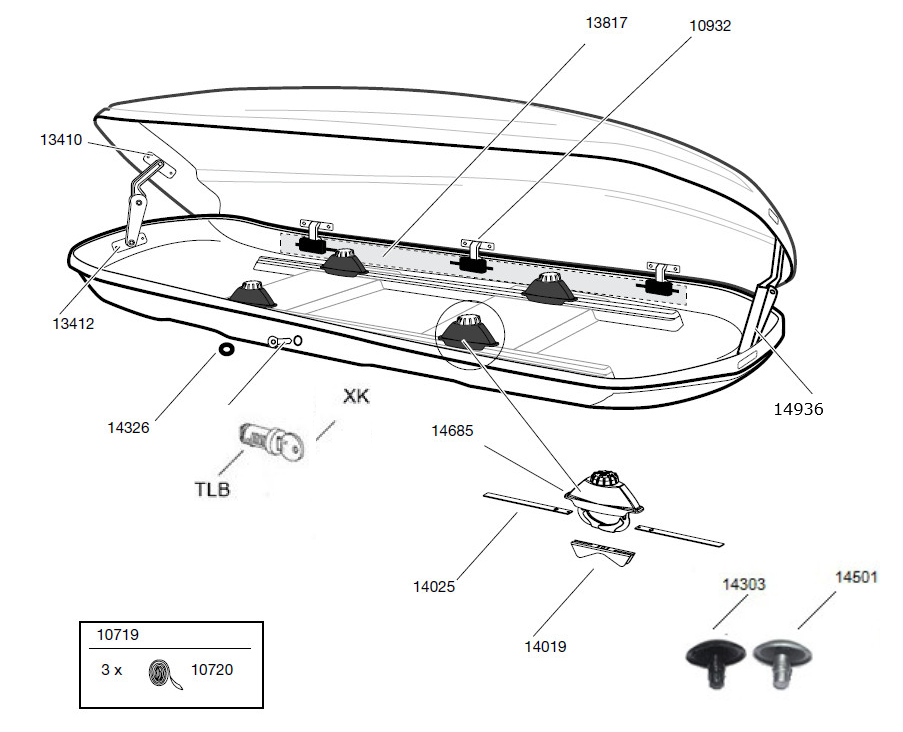 Thule Atlantis Roof Box - Spares