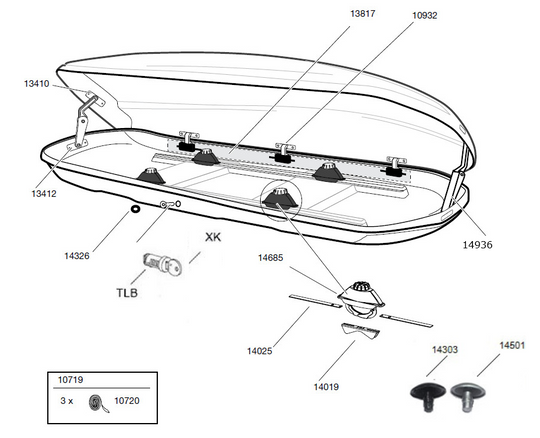 Thule Atlantis Roof Box - Spares