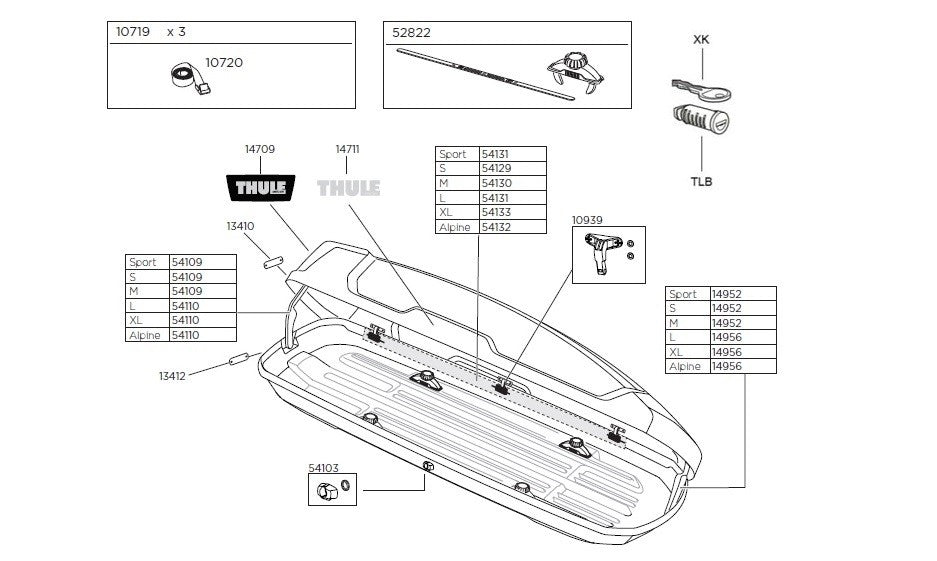 Thule Force XT Roof Box - Spares
