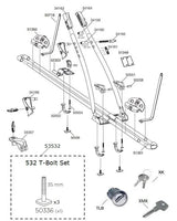 Thule FreeRide 532 exploded spare-parts diagram – reference for Thule 51350 wheel holder