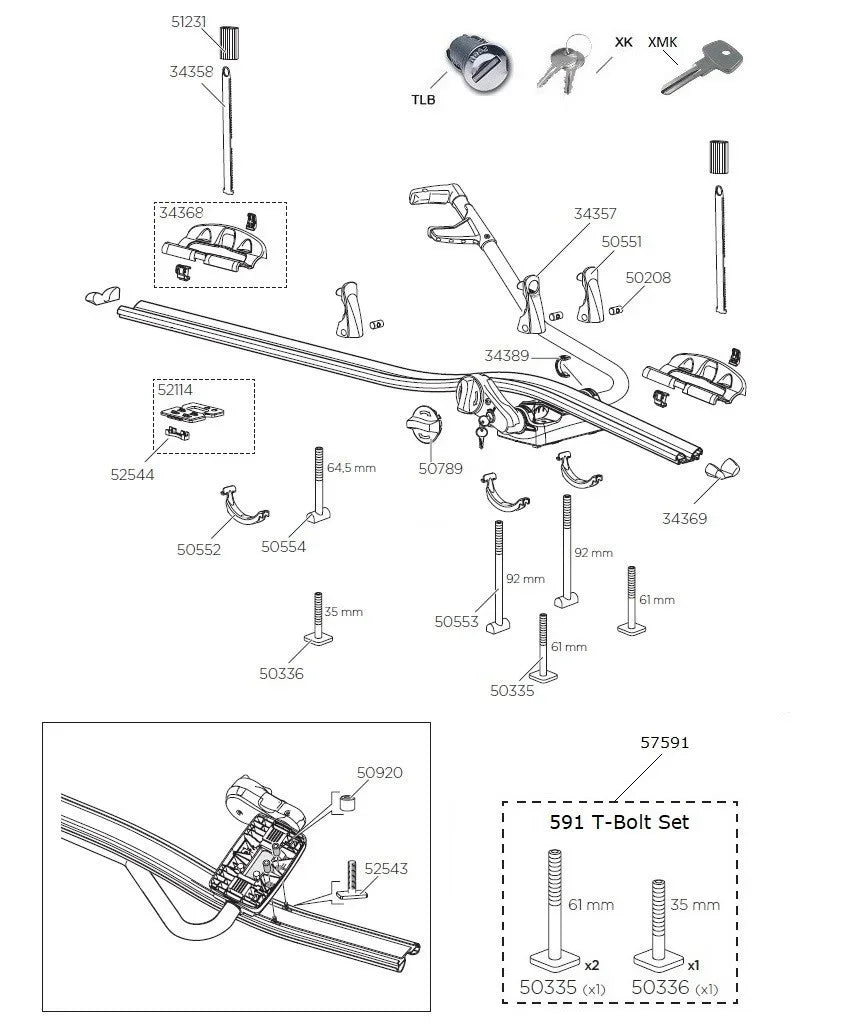 Thule ProRide 591 Spares | Genuine Replacement Parts – Roofboxed