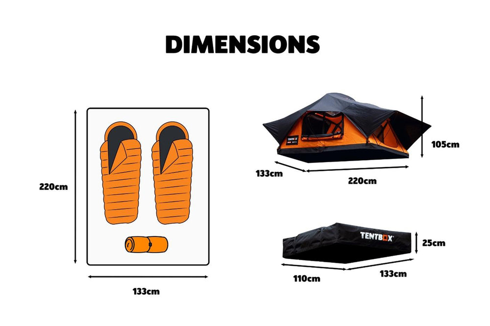 TentBox Lite 2.0 Roof Tent - Ex Demo Sunset Orange