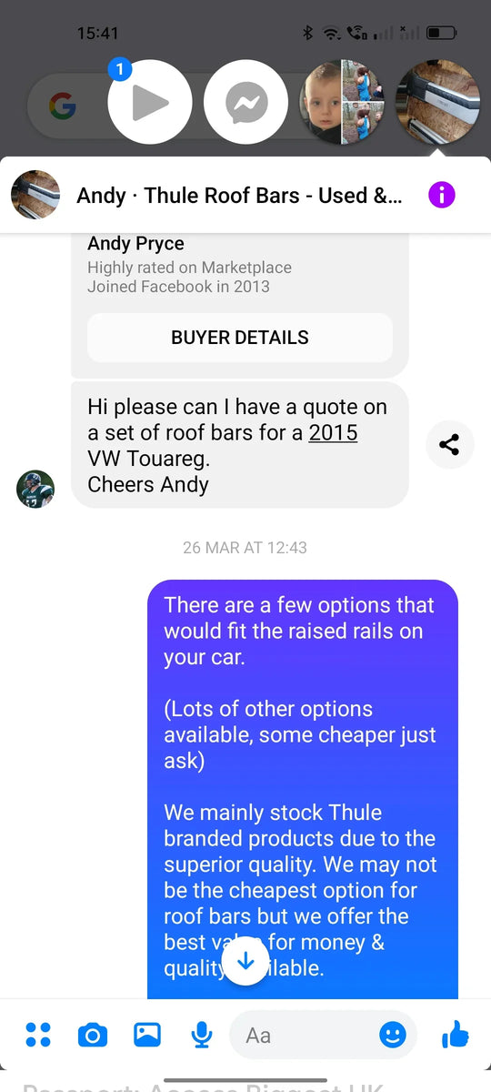 Touraeg set for Andy