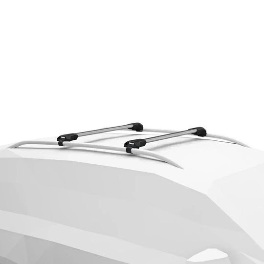 Thule WingBar Edge Silver Roof Bar Set for Hyundai Santa Fe 5-Seater 2001–2004 Raised Rails