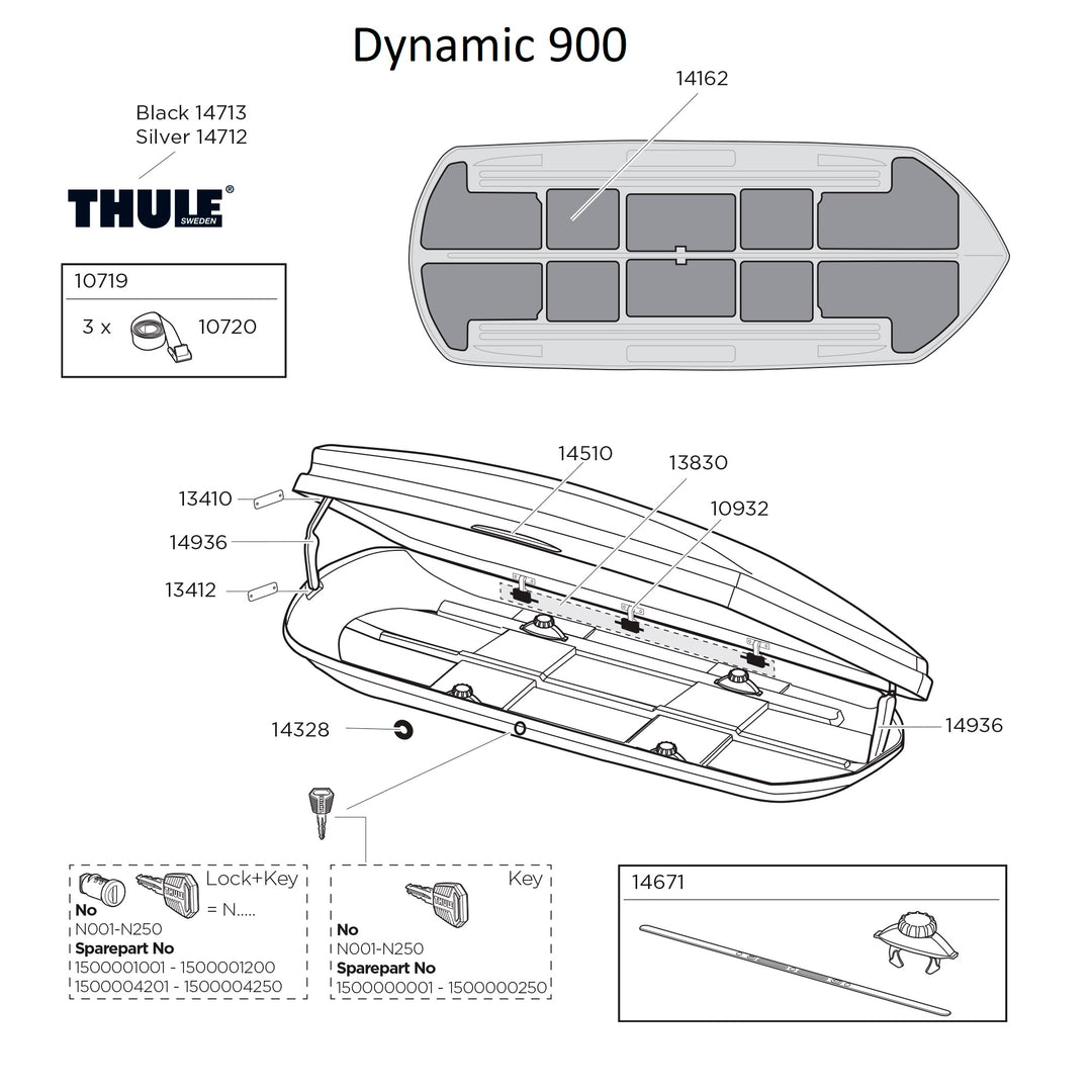 Thule Dynamic Roof Box - Spare Parts