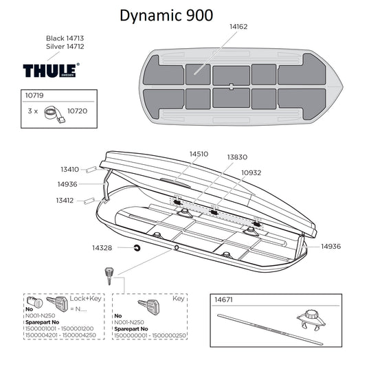 Thule Dynamic Roof Box - Spare Parts