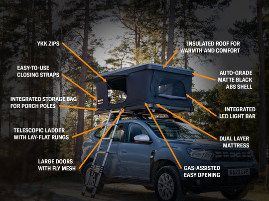 TentBox Classic 2.0 – Durable Rooftop Tent with Timeless Design for All-Weather Adventures