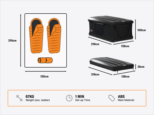 TentBox Classic 2.0 – Durable Rooftop Tent with Timeless Design for All-Weather Adventures