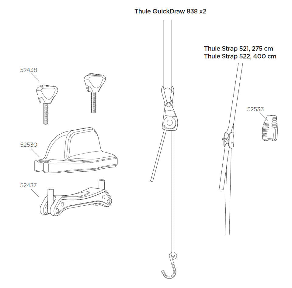 Thule Portage 819 Spares Diagram - Roof Boxed