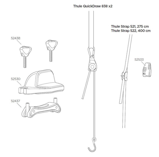 Thule Portage 819 Spares Diagram - Roof Boxed