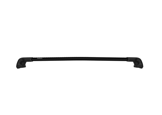 Black car roof rack on a white background
