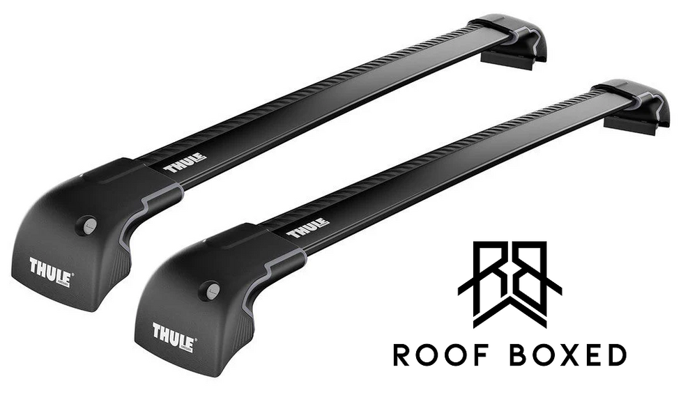 Thule 9595B & 4027, Wingbar Edge Black set for AUDI Q3, 5-dr SUV, 12–18 ( Flush Rails)