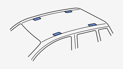 Diagram showing roof fixing points
