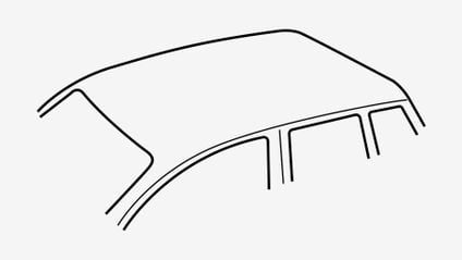 Diagram showing plain roof without rails
