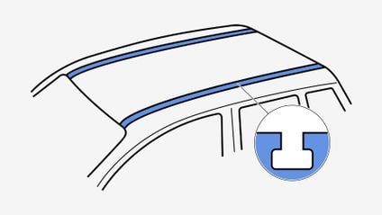 Diagram showing T-profile roof mounting channel