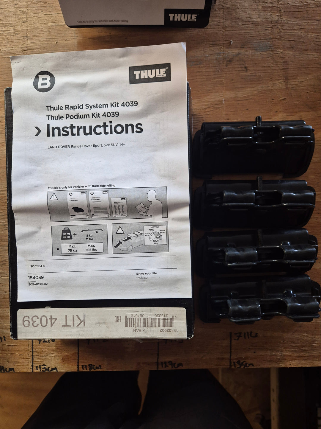 Thule 4039 Fitting Kit - LAND ROVER Range Rover Sport, 5-dr SUV, 14– Used