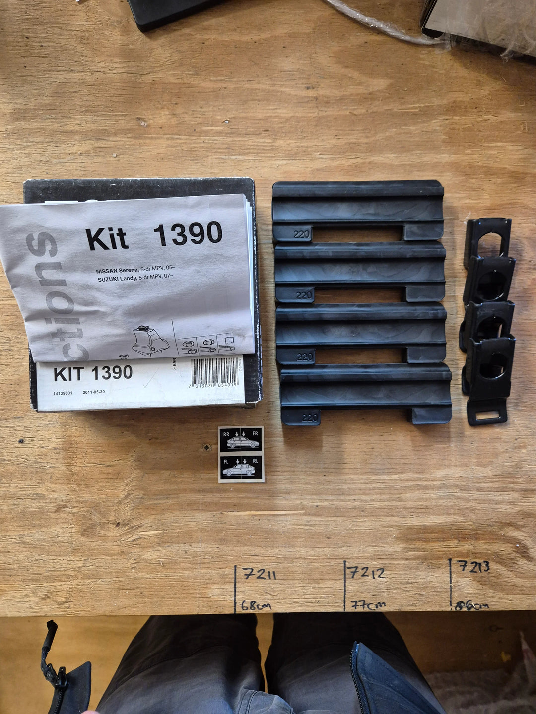 Thule 1390 Fitting Kit - Rare - SUZUKI Landy 2007 onward & Nissan Serena 2005 onward