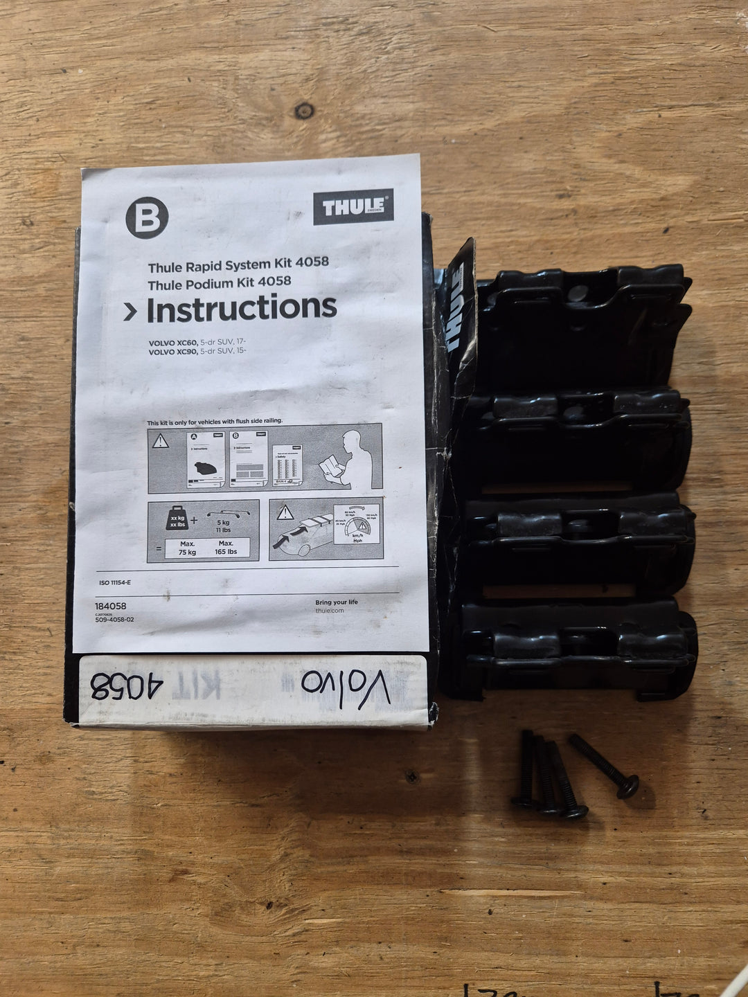 Thule 4058 Fitting Kit - VOLVO XC60, 5-dr SUV, 17- & XC90, 5-dr SUV, 15- Used