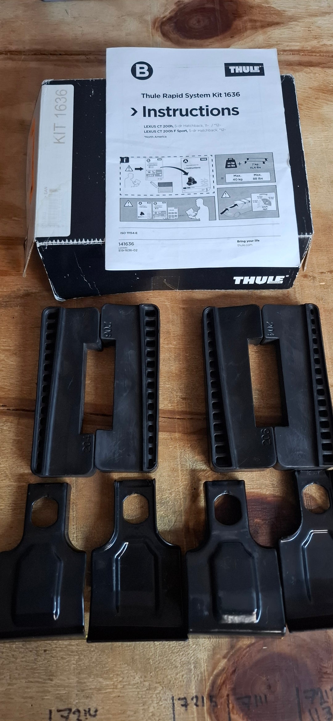 Thule 1636 Fitting - Lexus CT 200h Hatch 2011 onward- Used