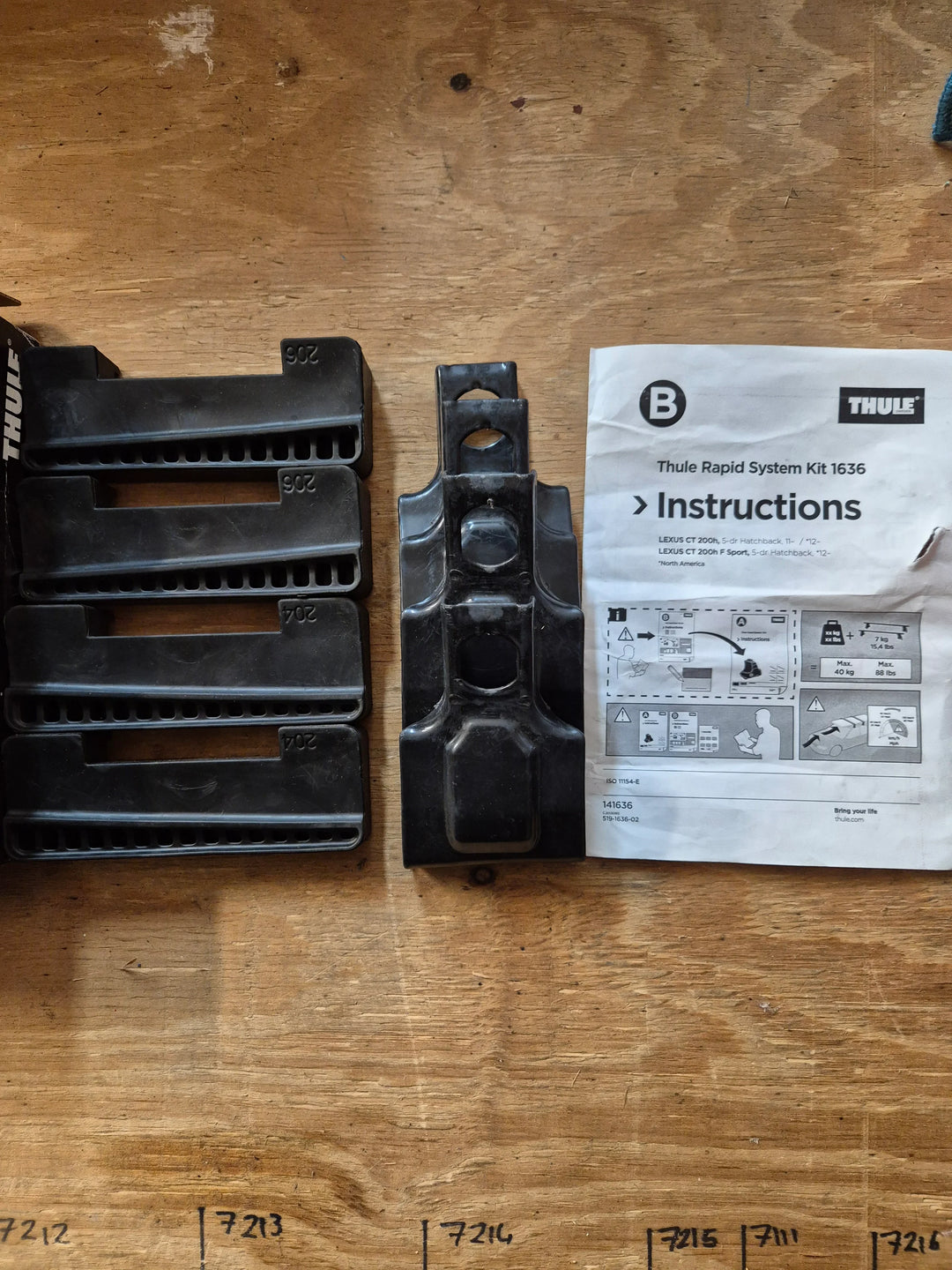 Thule 1636 Fitting - Lexus CT 200h Hatch 2011 onward