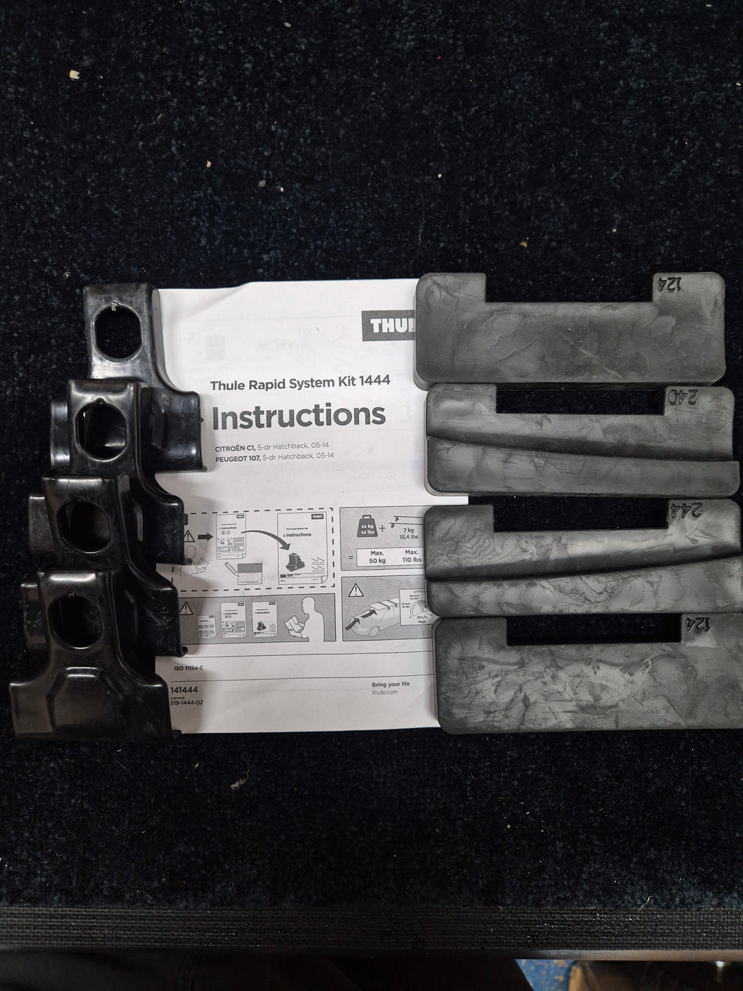 Thule 1444 fitting kit - CITROËN C1, 5-dr Hatchback, 05-14
PEUGEOT 107, 5-dr Hatchback, 05-14